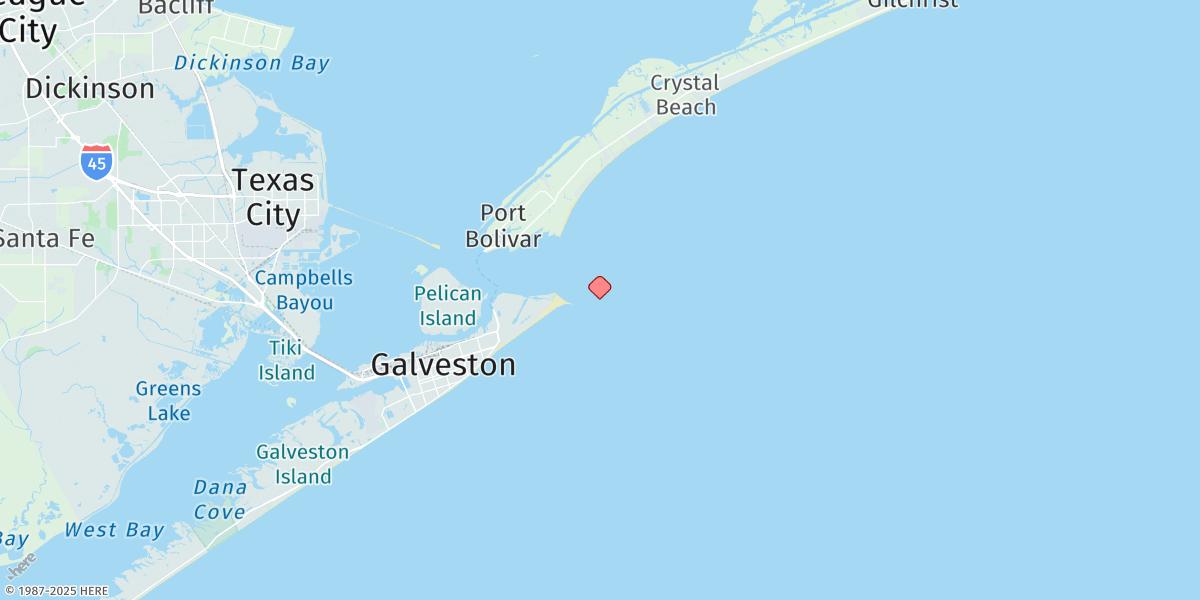 Map of Galveston Bay Entrance, South Jetty