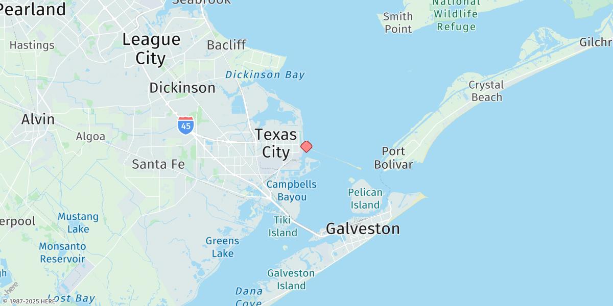 Map of Texas City, Turning Basin