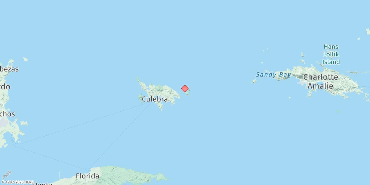 Map of Culebrita, Isla
