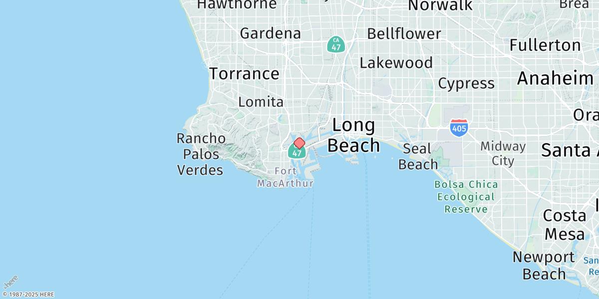 Map of Los Angeles Harbor, Mormon Island