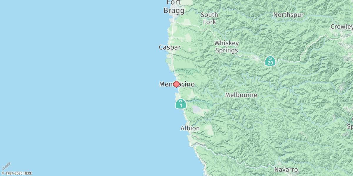 Map of Mendocino, Mendocino Bay