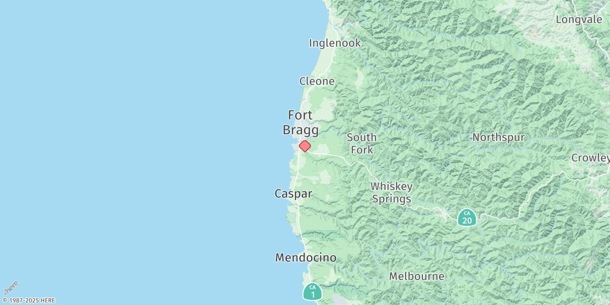Map of Noyo River, California