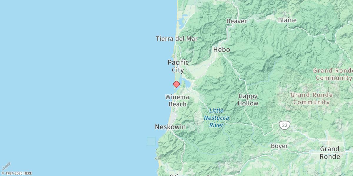Map of Nestucca Bay Entrance