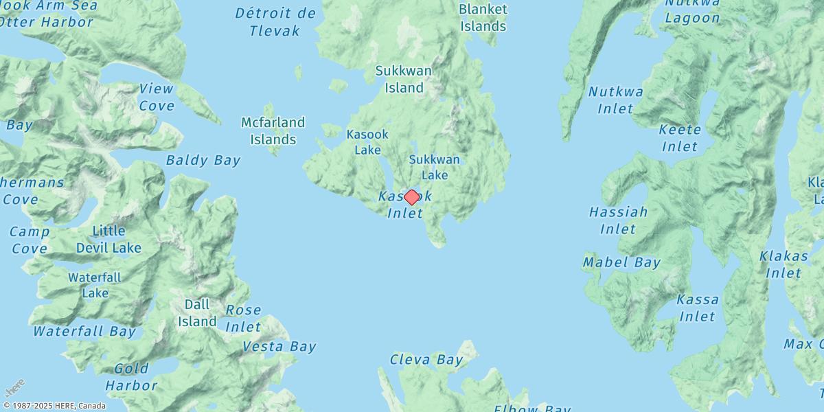 Map of Kasook Inlet, Sukkwan Island