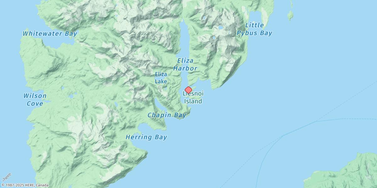 Map of Eliza Harbor, Liesnoi Island