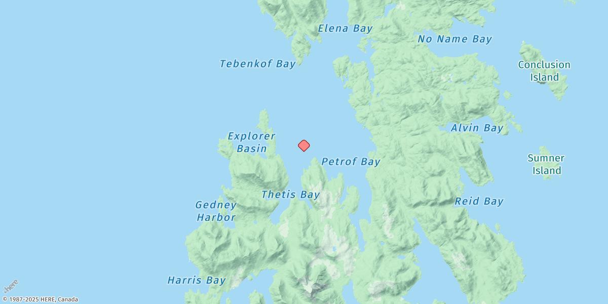 Map of Tebenkof Bay, Kuiu Island