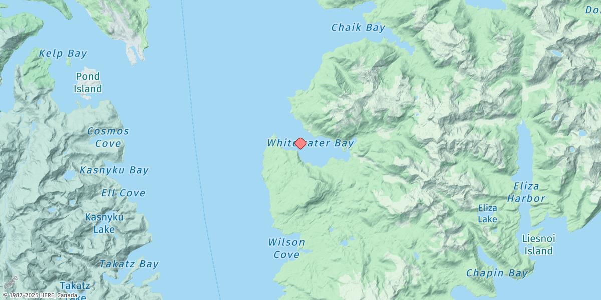 Map of Whitewater Bay, Admiralty Island