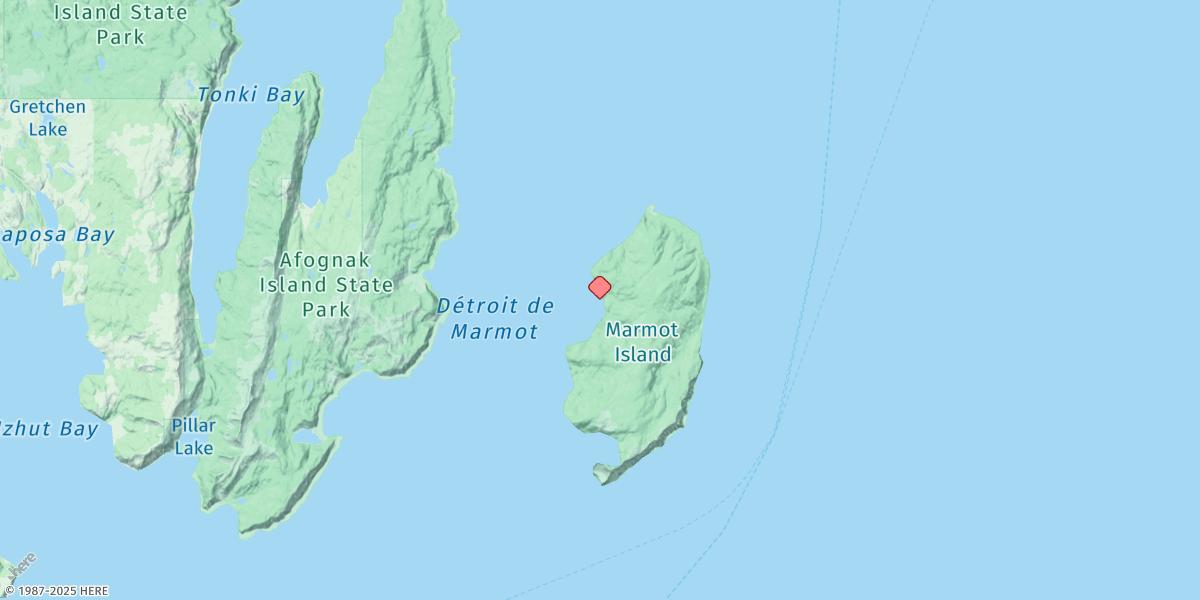 Map of Marmot Island, Marmot Strait