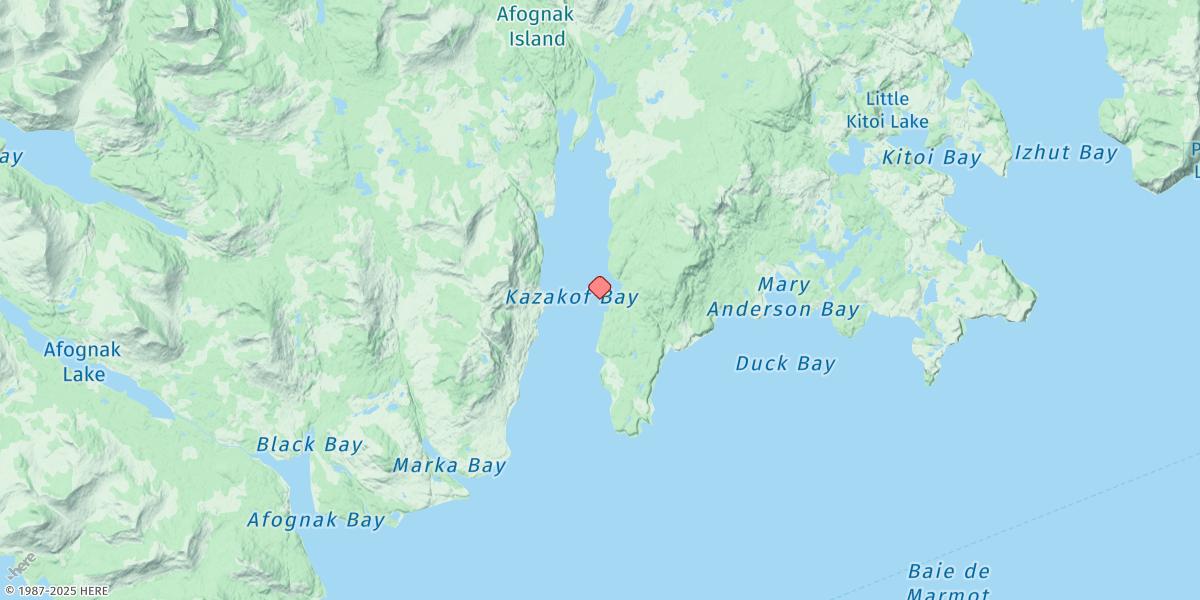 Map of Kazakof Bay, Marmot Bay