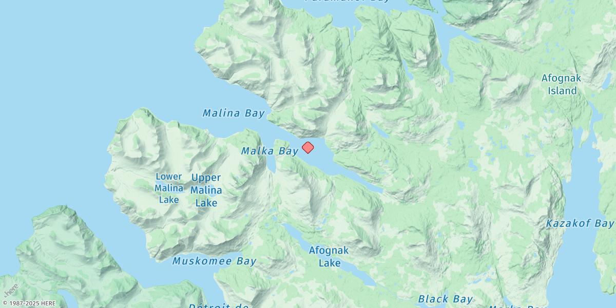 Map of Malina Bay, Shelikof Strait