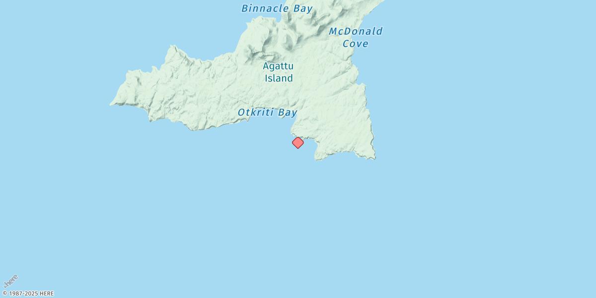 Map of Otkriti Bay, Agattu Island