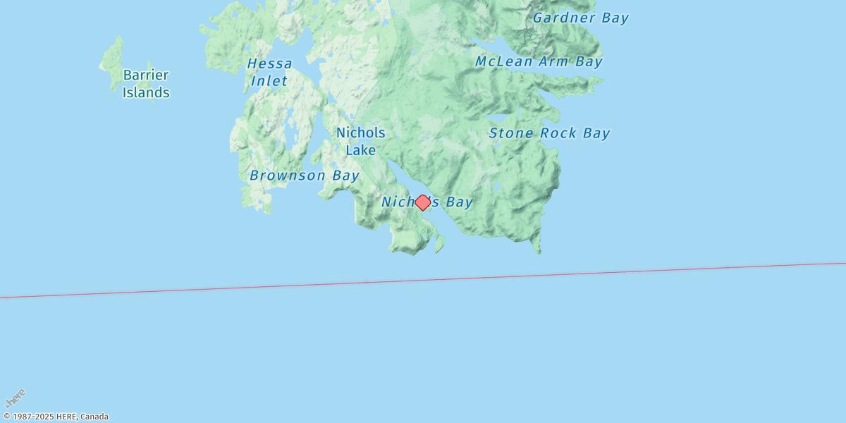 Map of Nichols Bay, Dixon Entrance