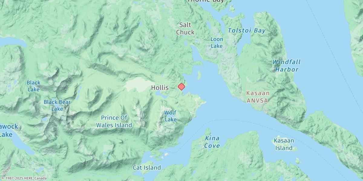 Map of Karta Bay, Kasaan Bay