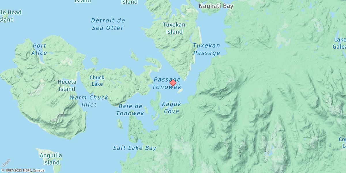 Map of Tuxekan Passage (South End), Davidson Inlet