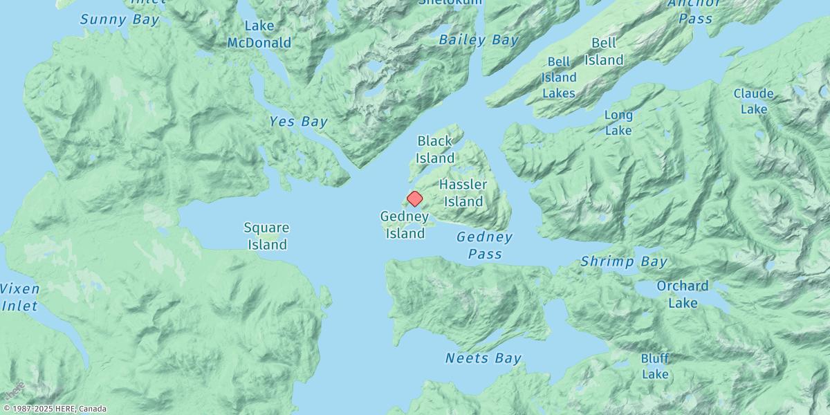 Map of Convenient Cove, Hassler Island