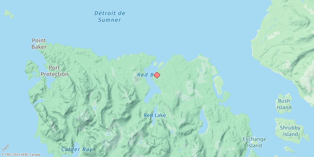 Map of Red Bay, Prince Of Wales Island