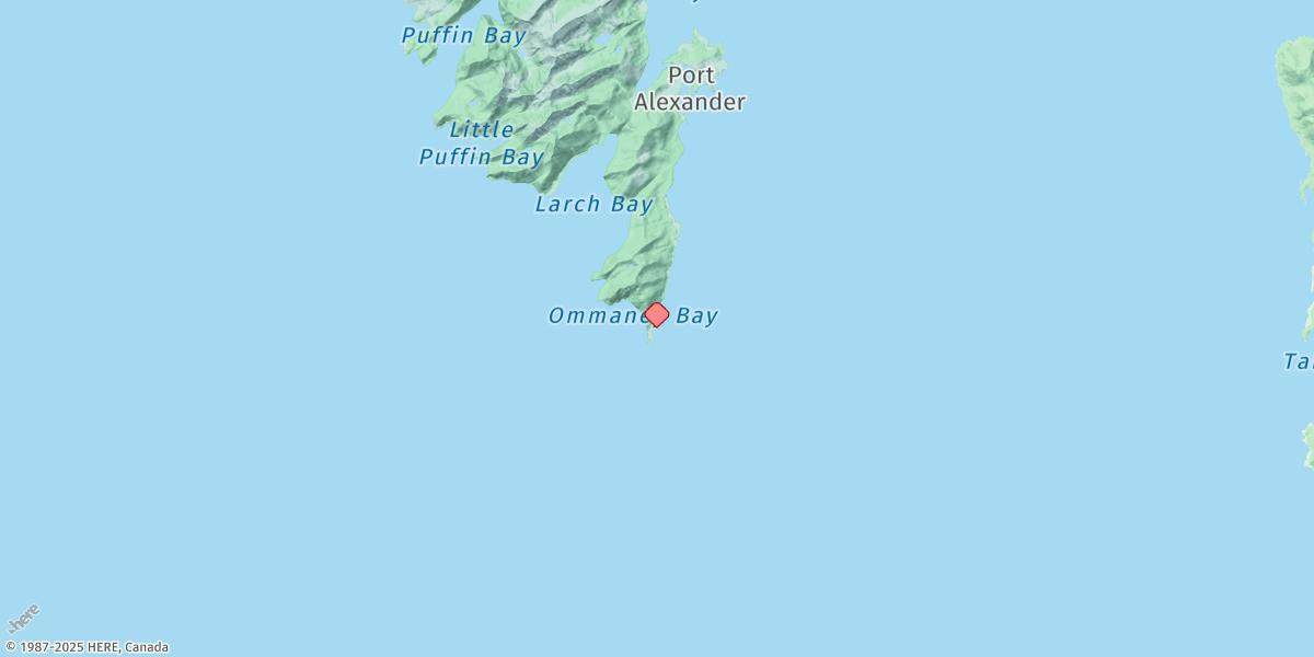 Map of Cape Ommaney, Baranof Island