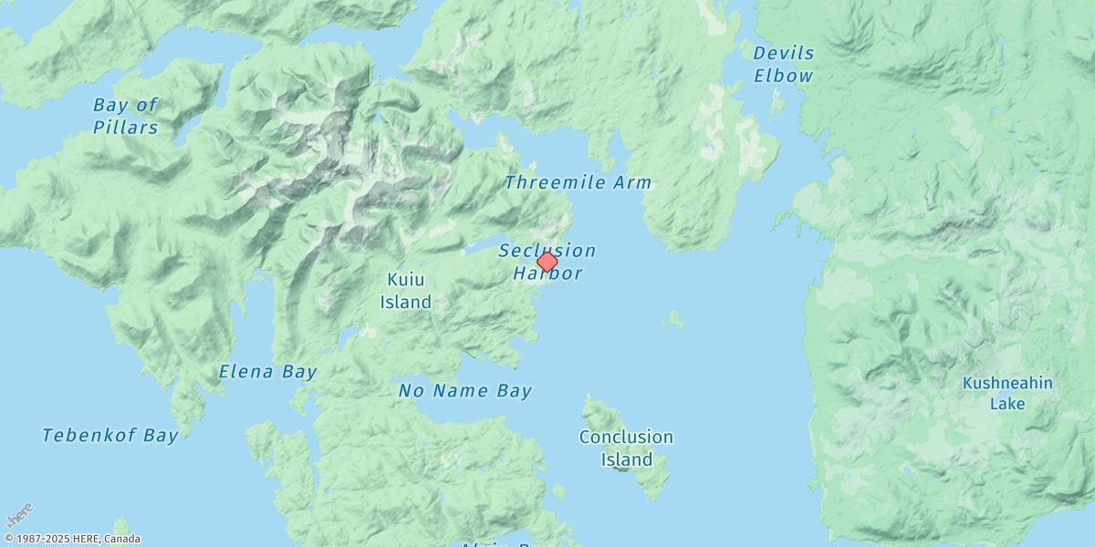 Map of Seclusion Harbor, Kuiu Island, Keku Strait