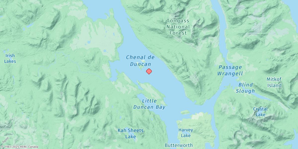 Map of Castle Islands, Duncan Canal