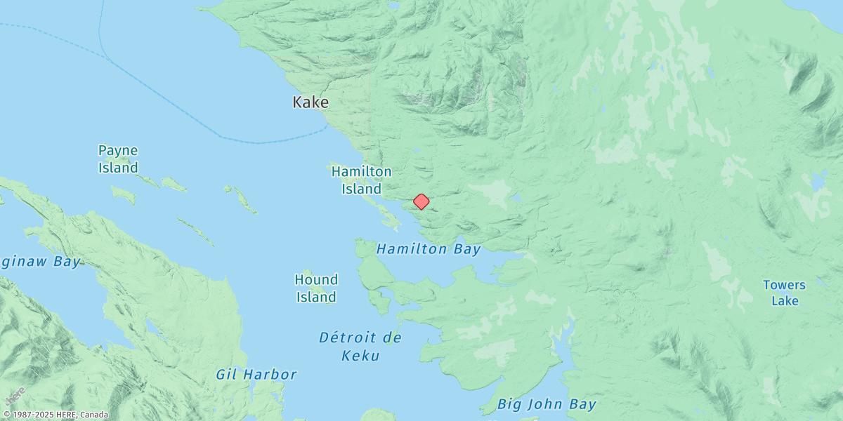 Map of Hamilton Bay, Kupreanof Island, Keku Strait