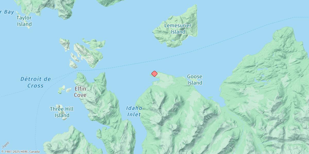 Map of Idaho Inlet, Icy Strait