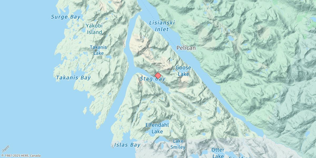 Map of Stag Bay, Lisianski Strait And Inlet