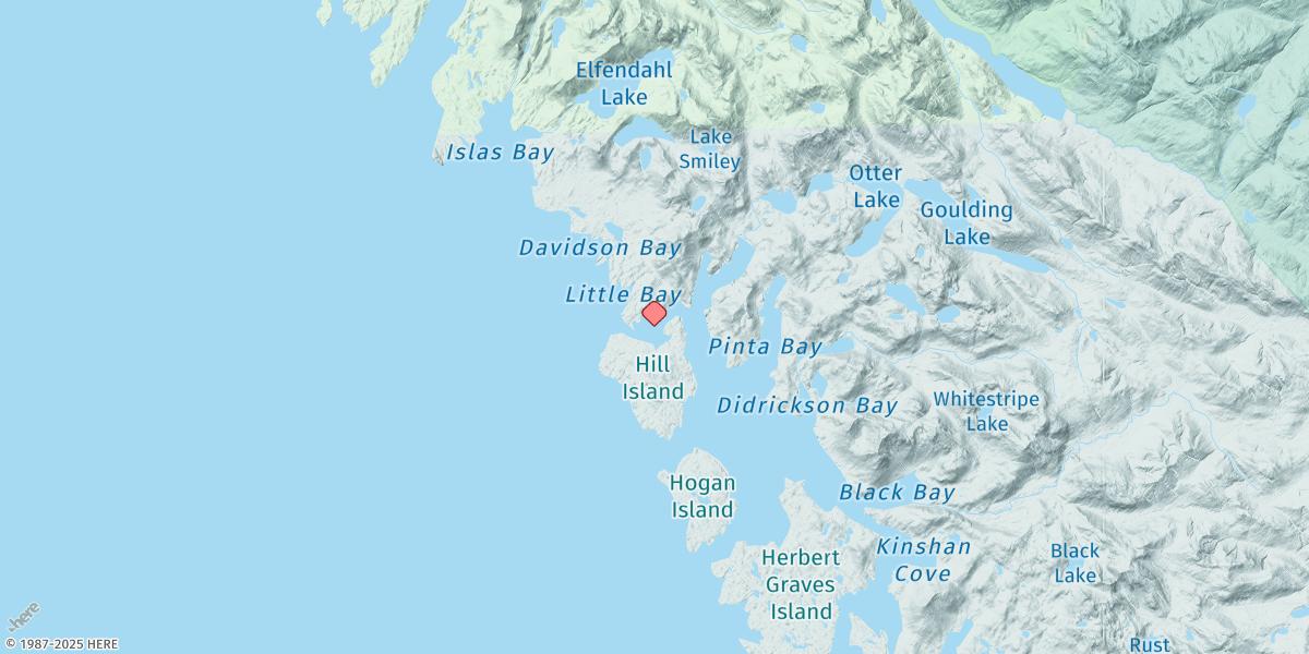 Map of Dry Pass, Hill Island, Chichagof Island