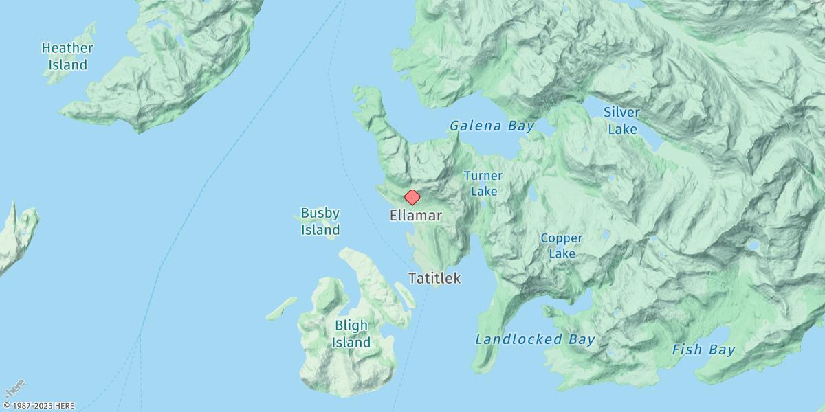 Map of Ellamar, Tatitlek Narrows, Valdez Arm
