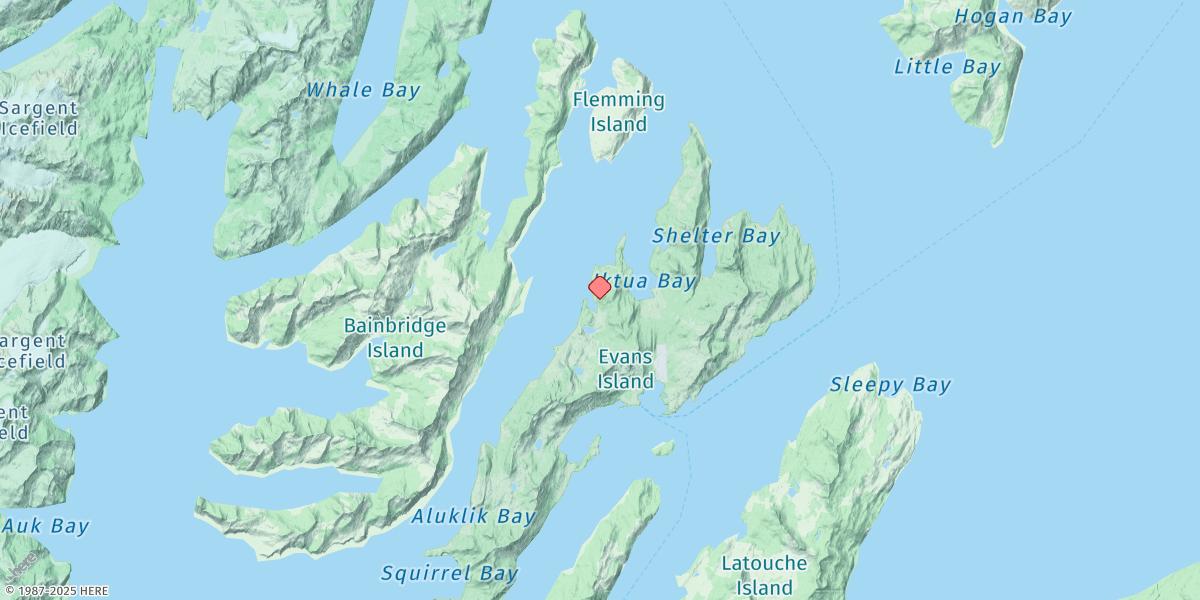Map of Guguak, Prince William Sound