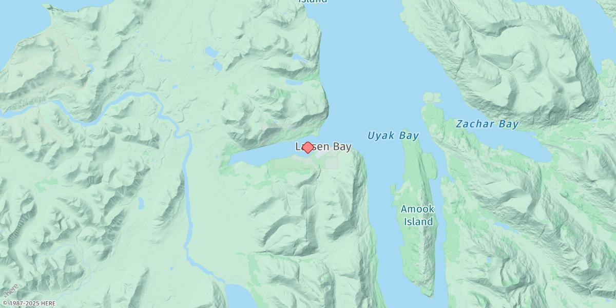 Map of Larsen Bay, Uyak Bay