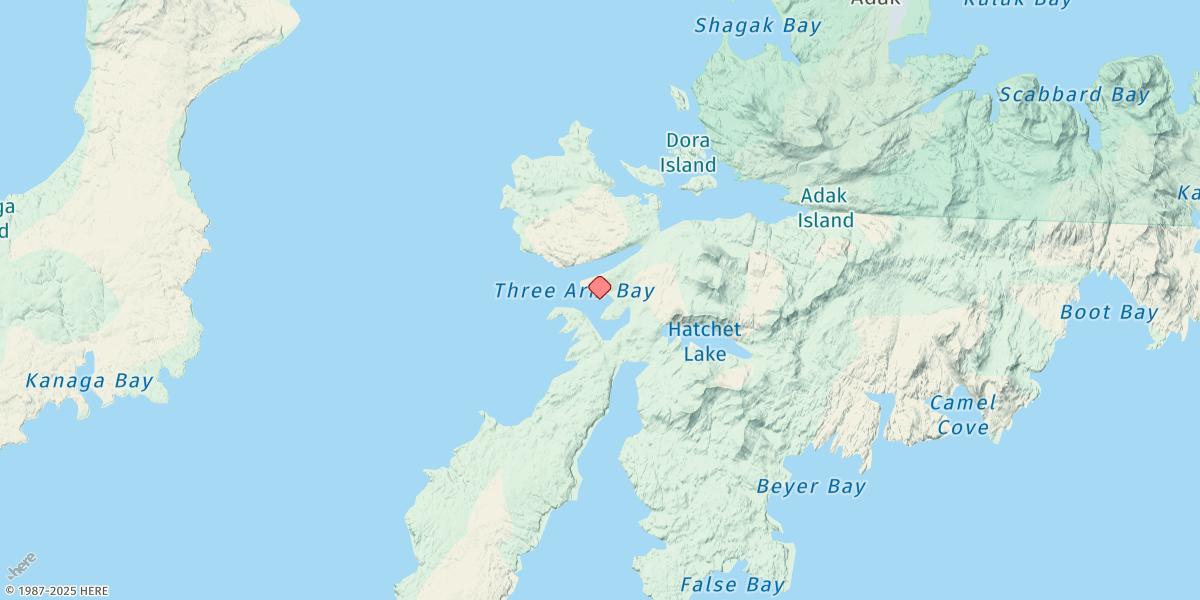Map of Three Arm Bay, Adak Island