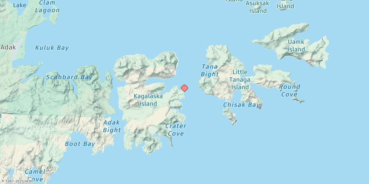 Map of Cemetery Point, Kagalaska Island, Aleutian Islands
