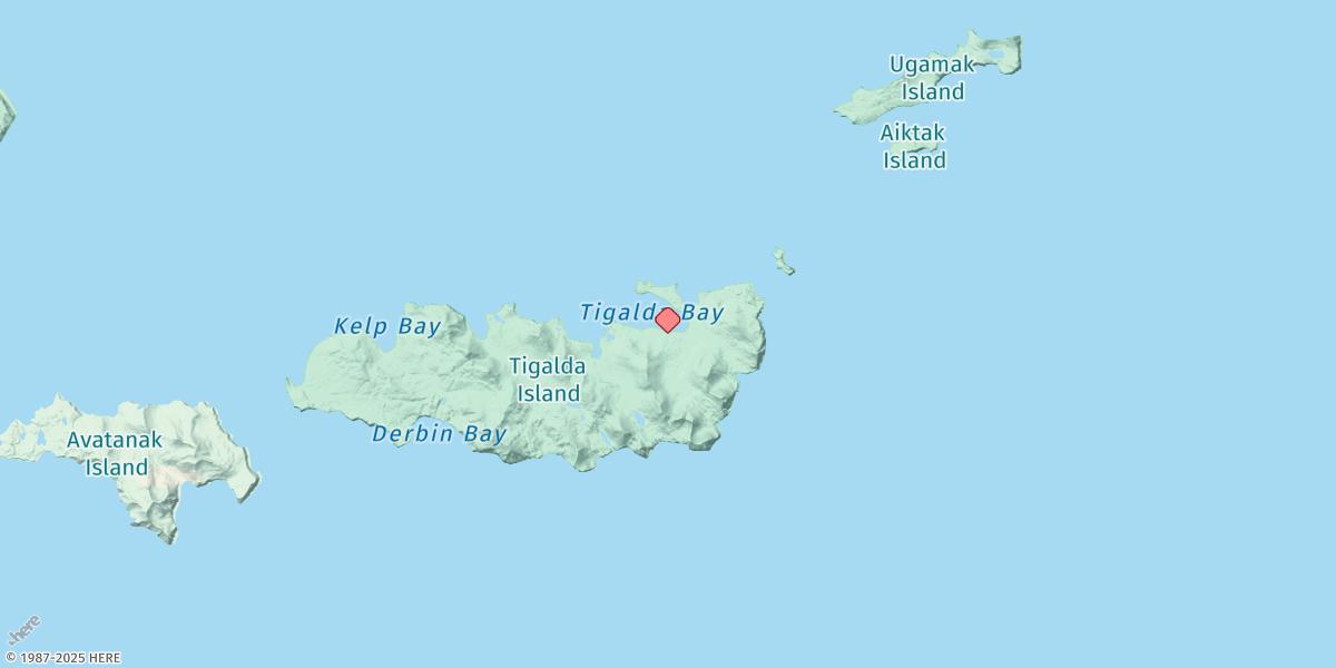 Map of Tigalda Bay, Tigalda Island, Aleutian Islands