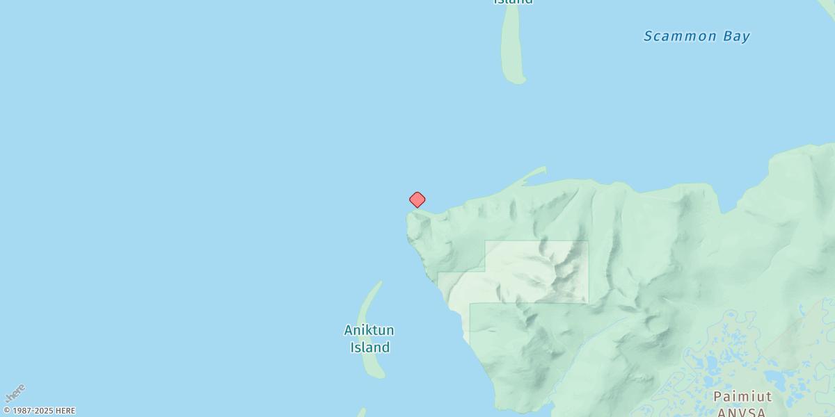 Map of Cape Romanzof, Bering Sea