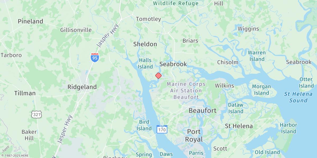 Map of Corning Landing, Whale Branch, Broad River, South Carolina