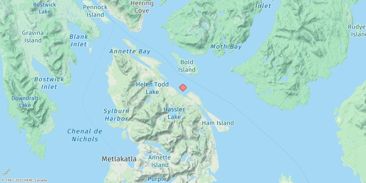 Map of Hassler Harbor, Annette Island, Revillagigedo Channel