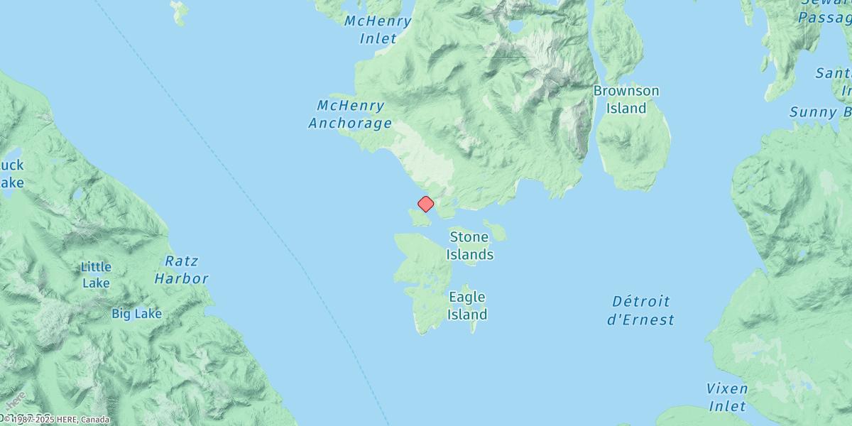 Map of Dewey Anchorage, Etolin Island
