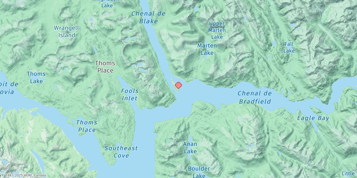Map of Blake Island, Bradfield Canal