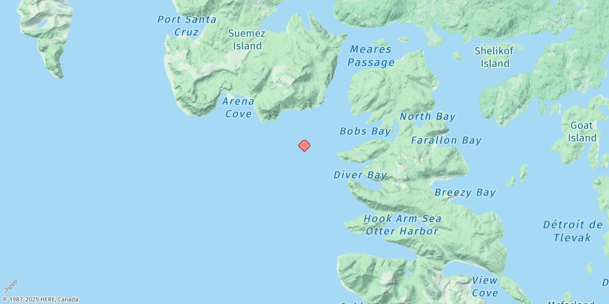Map of Diver Islands, Meares Passage