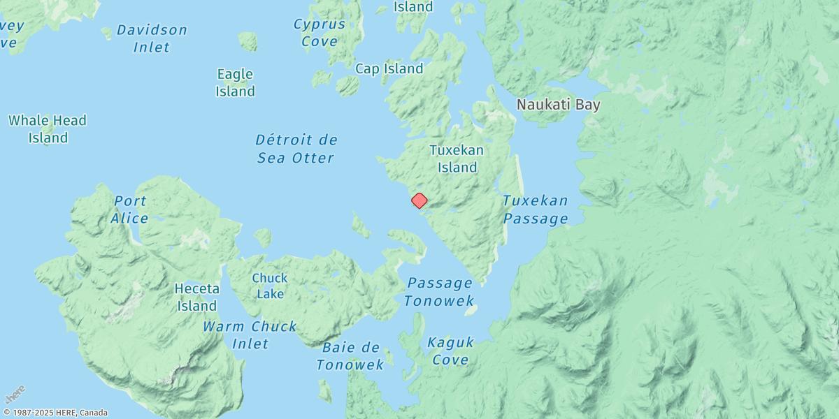 Map of Karheen, Sea Otter Sound, Davidson Inlet