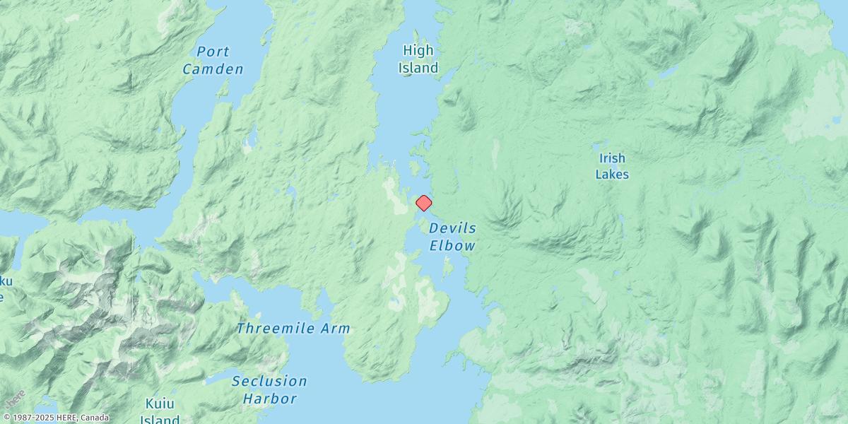 Map of Beck Island (Keku Strait)