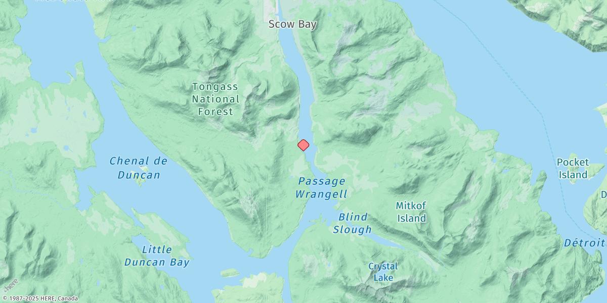 Map of Finger Point, Lindenburg Peninsula, Wrangell Narrows