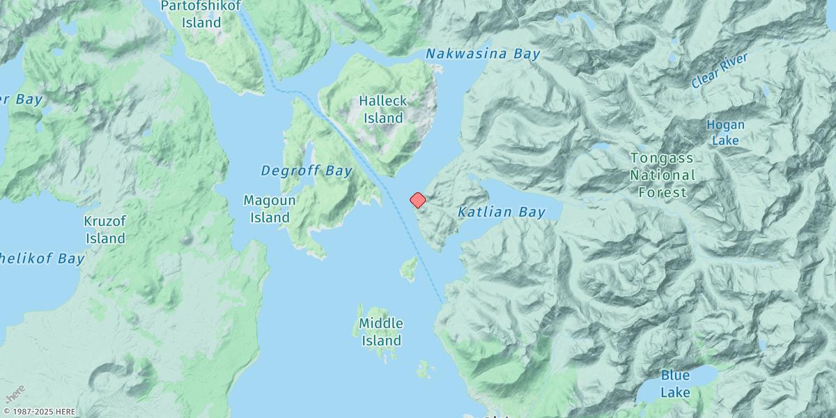 Map of Dog Point, Lisianski Peninsula, Sitka Sound