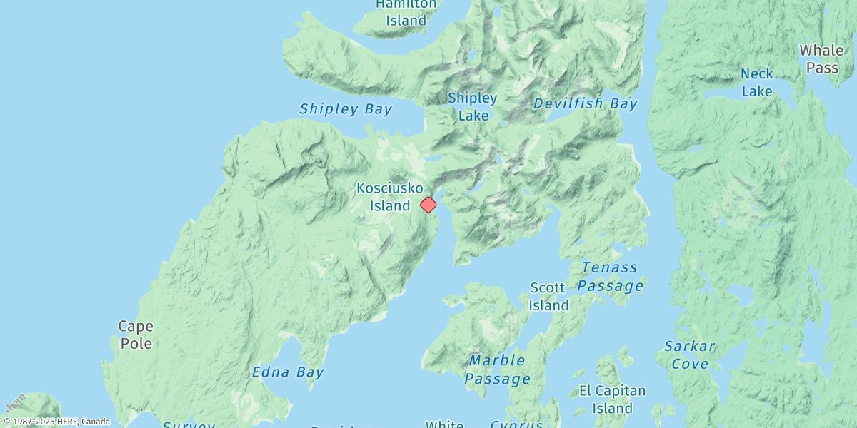 Map of Holbrook, Kosciusko Island, Davidson Inlet