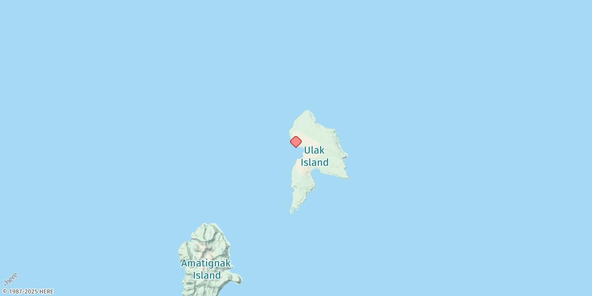 Map of Ulak Island, Delarof Islands