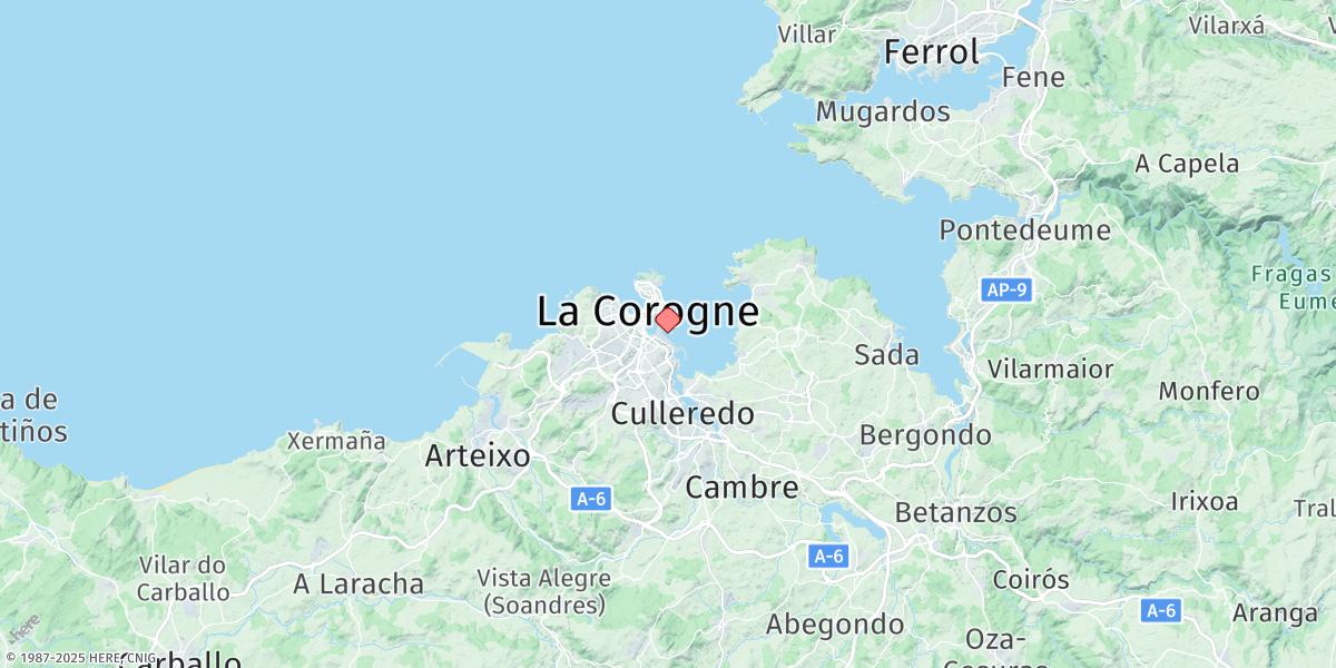 Map of A Coruña