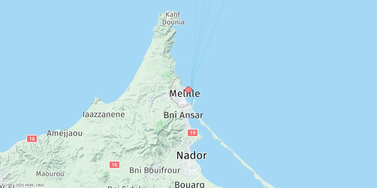 Map of Melilla