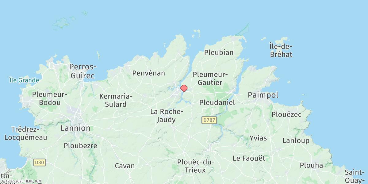 Map of Treguier