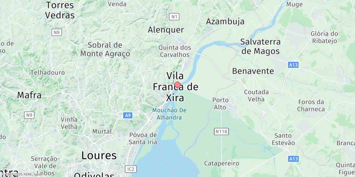 Map of Vila Franca De Xira