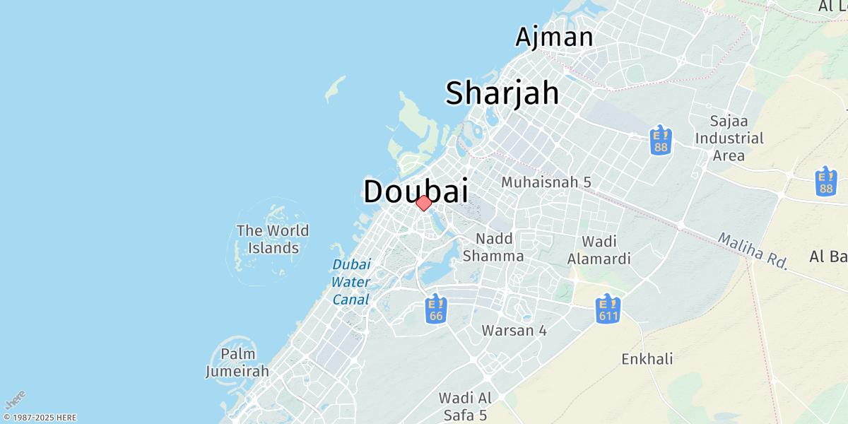 Map of Dubai (Al Maktoum Bridge)